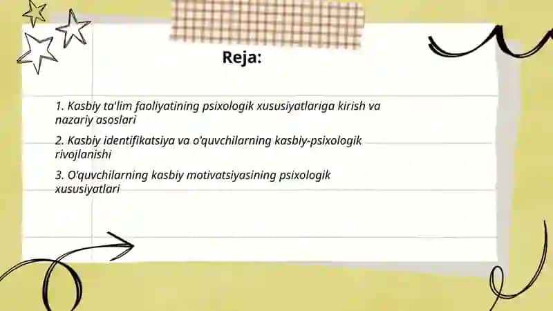 Kasbiy ta'lim faoliyatining psixologik xususiyatlari 2