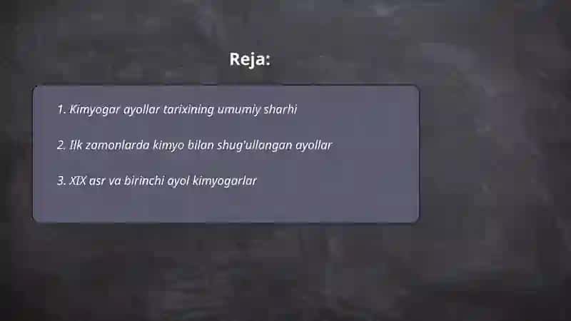 Kimyogar ayollar tarixi 2