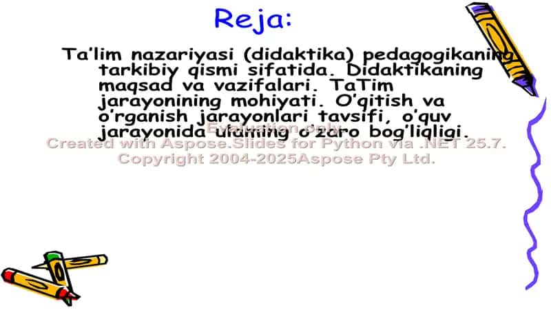 Didaktika - pedagogik ta’lim nazariyasi 2