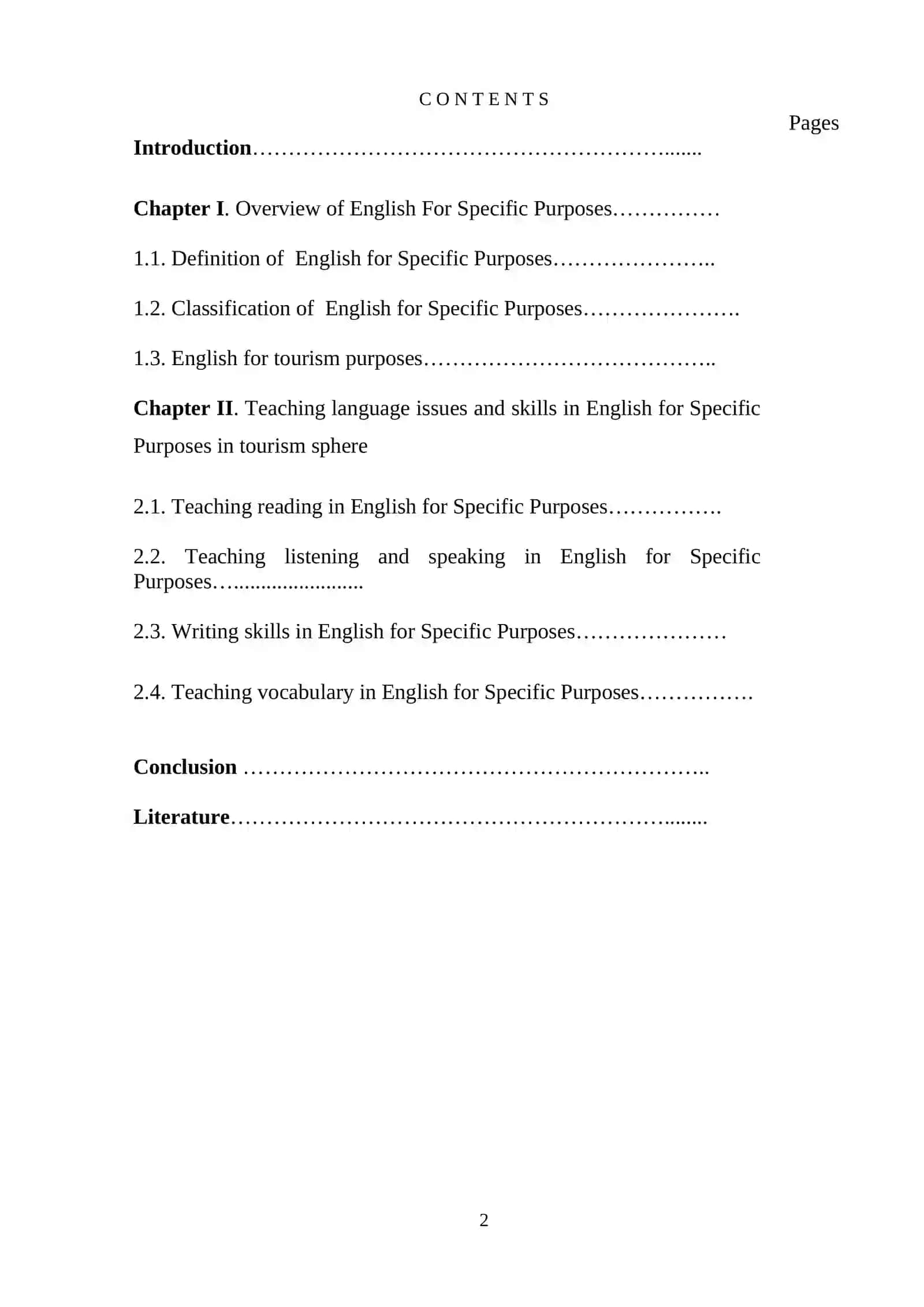 Teaching English for Specific Purposes in the tourism sphere 2