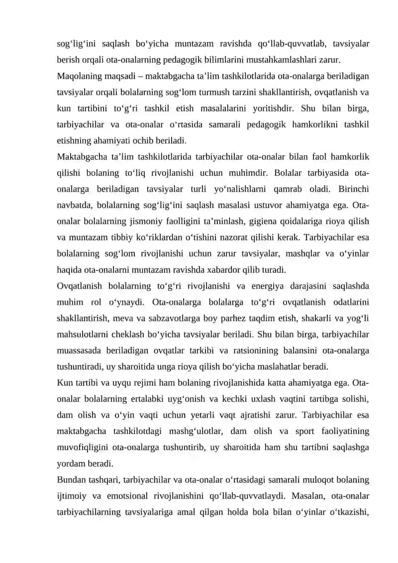 MAKTABGACHA TA'LIM TASHKILOTI TARBIYASI 2