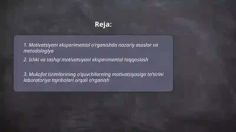 Motivatsiyani eksperimental organish 2