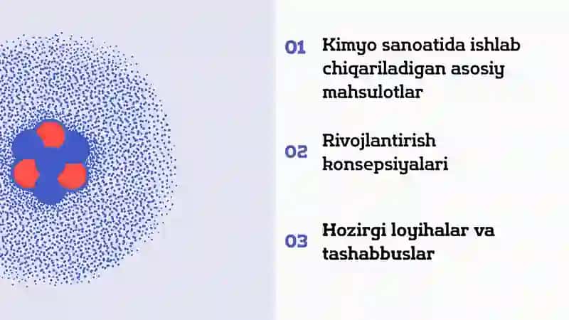 O'ZBEKISTON KIMYO SANOATIDA ISHLAB CHIQARILADIGAN MAXSULOTLAR VA KIMYOVIY ISHLAB CHIQARISH USULLARINI RIVOJLANTIRISH KONSEPSIYALARI 2