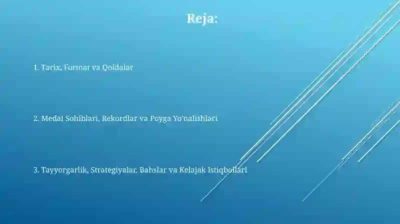 Velosiped sporti Olimpiya o'yinlariga 1896-yilda kiritilgan bo'lib 2