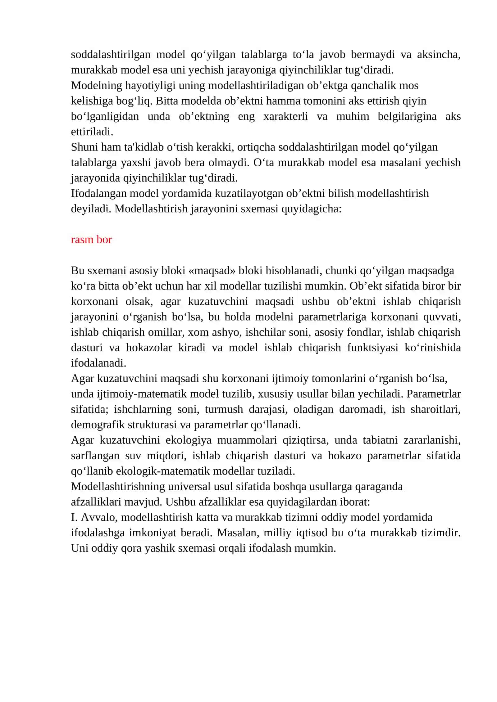 IQTISODIY-MATEMATIK MODELLASHTIRISHNING AHAMIYATI VA AFZALLIGI 2