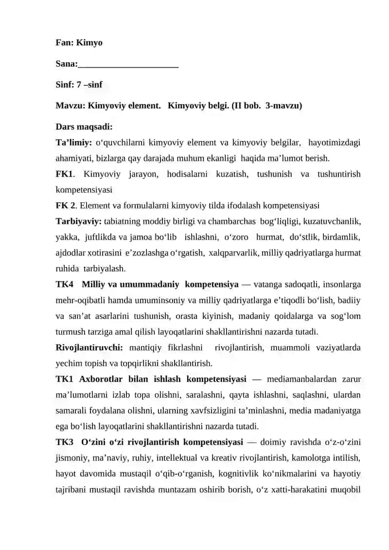 Kimyoviy element . Kimyoviy belgi ochiq dars 2