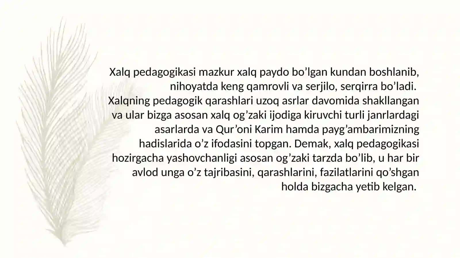 O'zbek xalq pedagogikasi va Islom talimotida milliy tarbiyaga oid g'oyalar 2