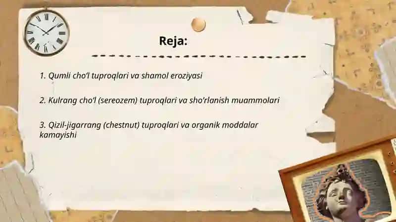Oʻzbekistonda uchraydigan tuproq xillari va ularning ekologik muammolari 2