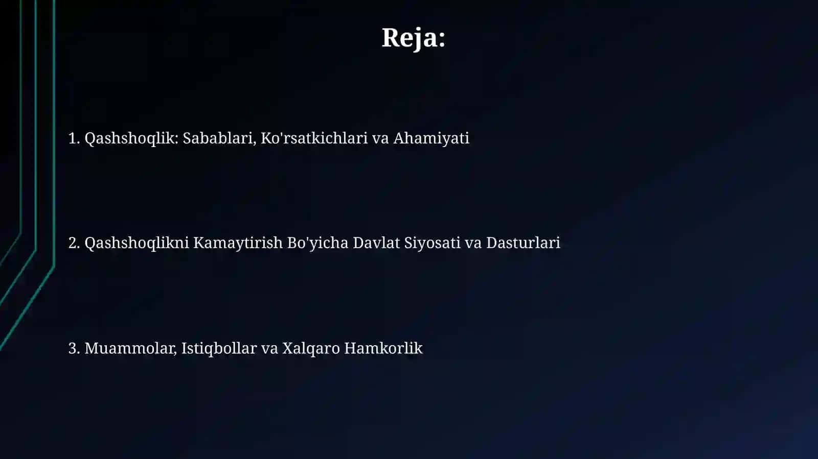 Kambagʻallikni qisqartirish. Kambag'allikni qisqartirishdagi choratadbirlar 2
