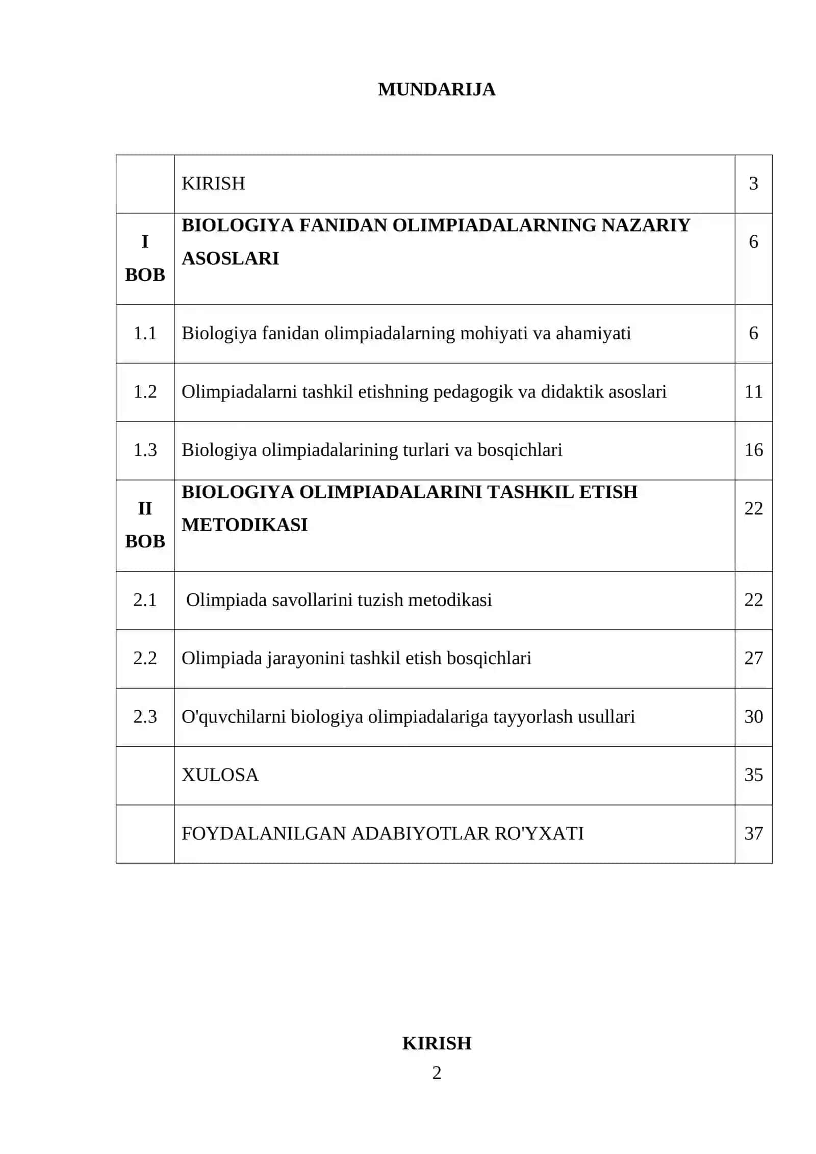 BIOLOGIYA FANIDAN OLIMPIADALARNI TASHKIL ETISH METODIKASI 2