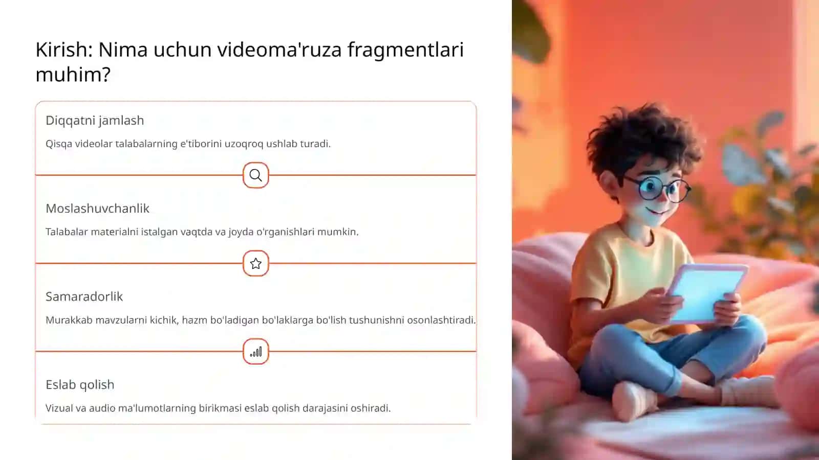 Masofaviy ta'limda videoma'ruza fragmentlarini qo'llash texnologiyalari 2