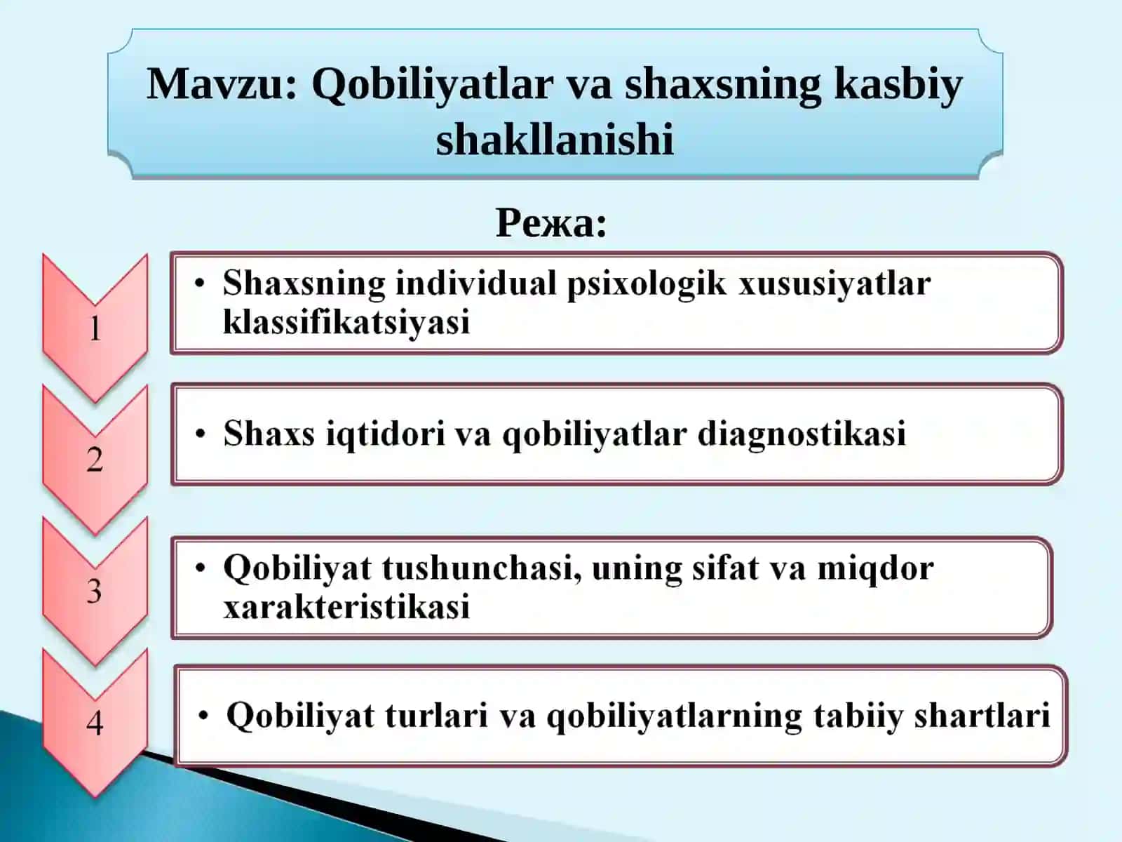Qobiliyatlar va shaxsning kasbiy shakllanishi 2