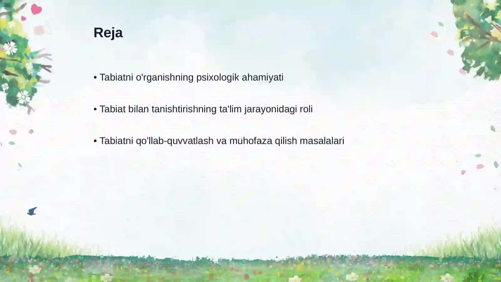 Ilk qadam davlat dasturida tabiat bilan tanishtirish mazmuni 2