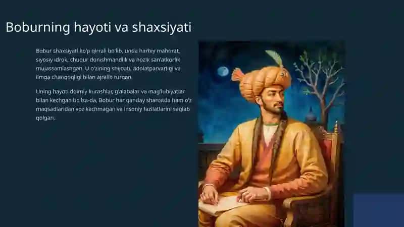 Zahiriddin Muhammad Bobur: Buyuk sarkarda va shoir 2