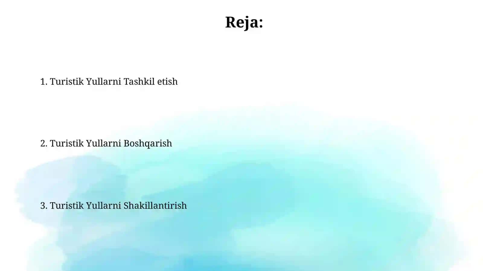 Turizmda turlarni shakllantirish va tashkil etish 2
