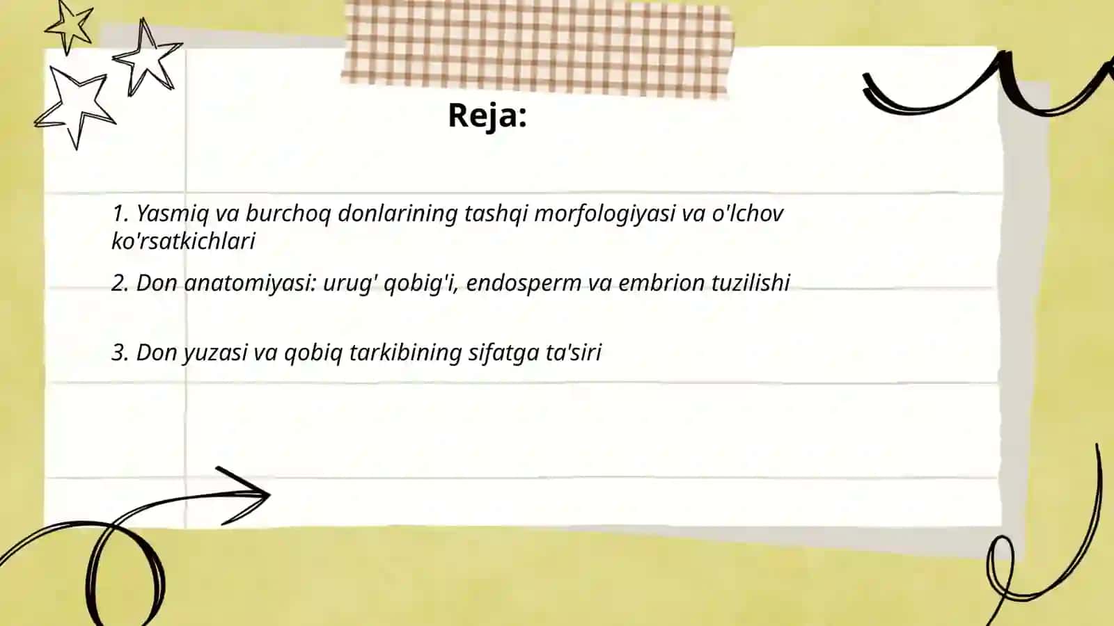 Yasmiq va burchoq don sifati morfologiyasi biologiyasi va yetishtirish texnologiyasi 2
