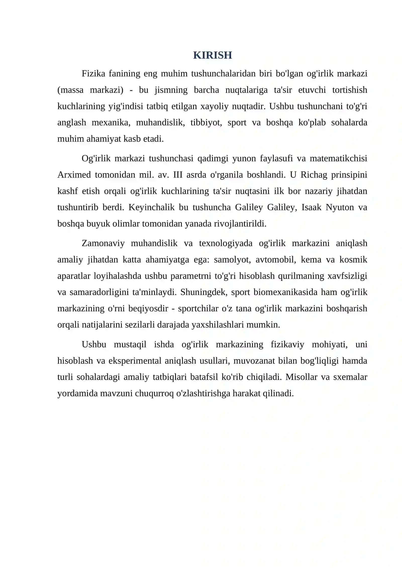 Og'irlik markazi 2