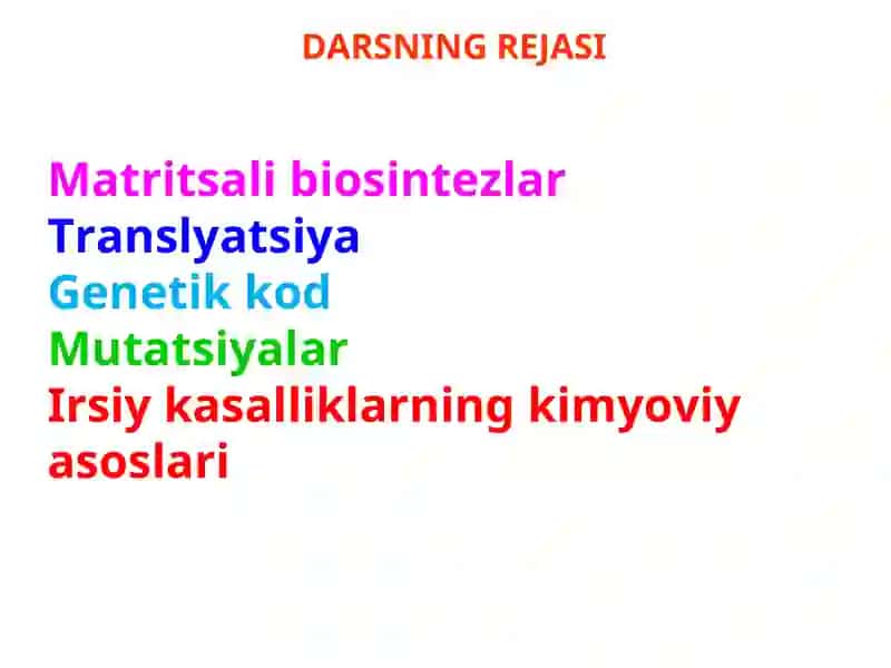 GENETIK KOD VA UNING XOSSALARI 2
