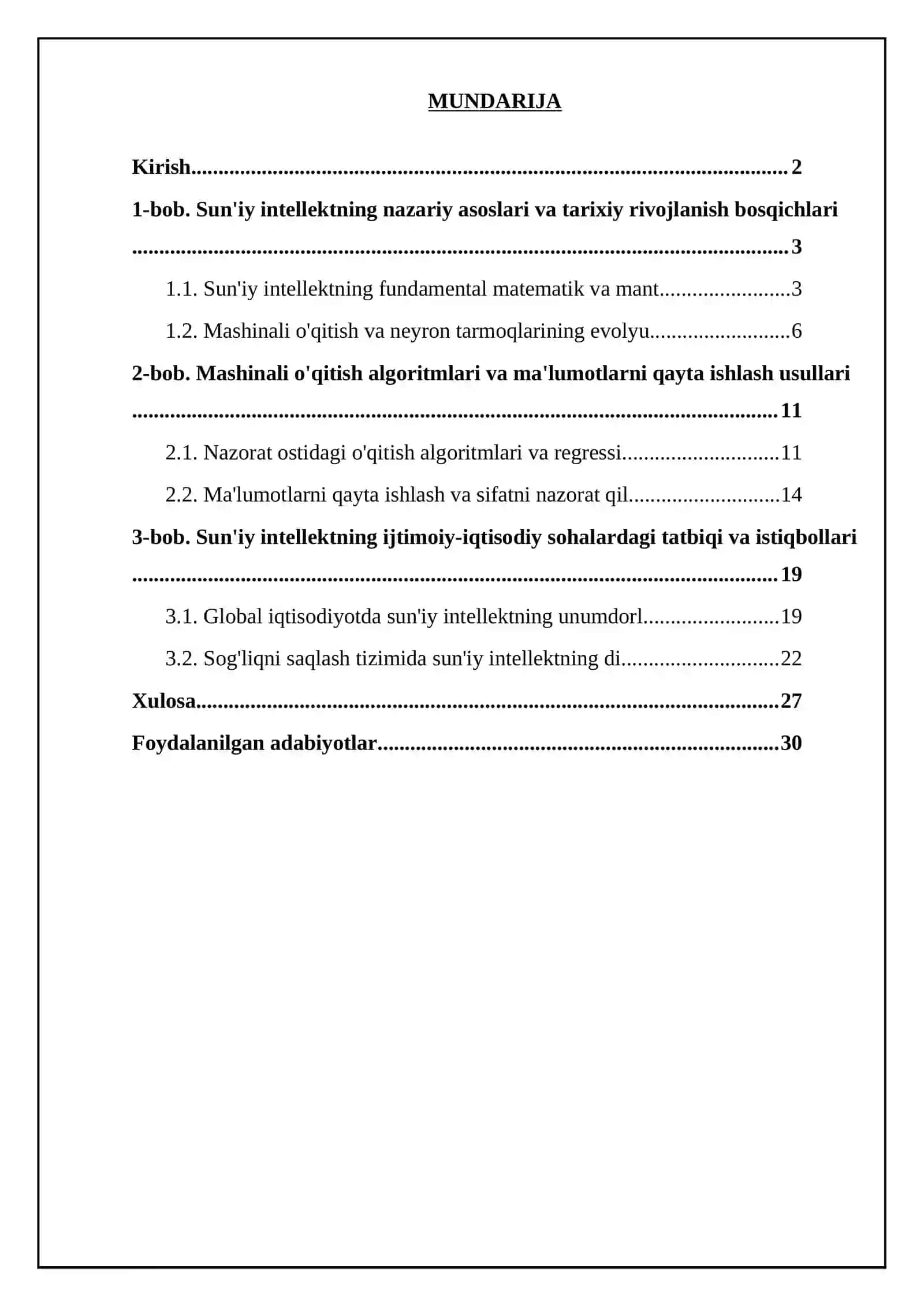 BOB. SUN'IY INTELLEKTNING NAZARIY ASOSLARI VA TARIXIY RIVOJLANISH BOSQICHLARI 2
