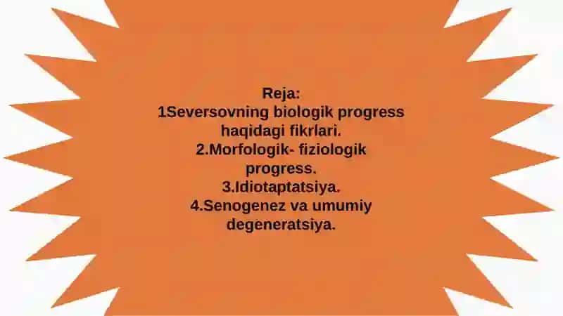 Biologik progressning turli yo'nalishlari o'rtasidagi o'zaro bog'liqligi 2