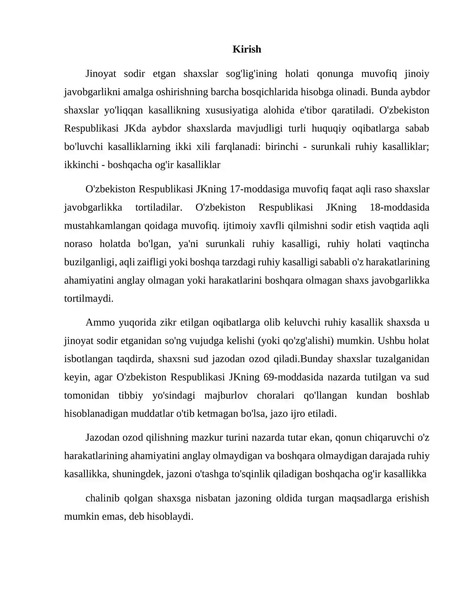 Kasallik va mehnat qobilyatini yo'qotganlik uchun jazodan ozod qilish 2