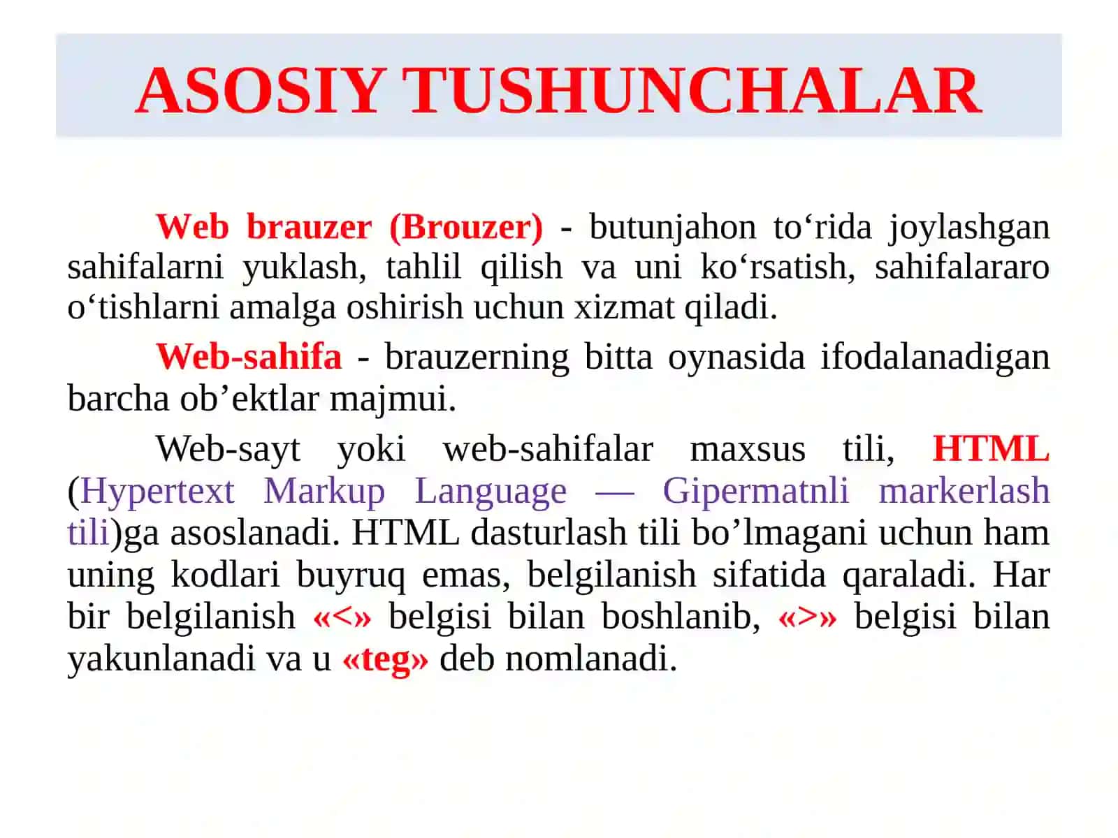 Gipermatnli markerlash tili (HTML) 2