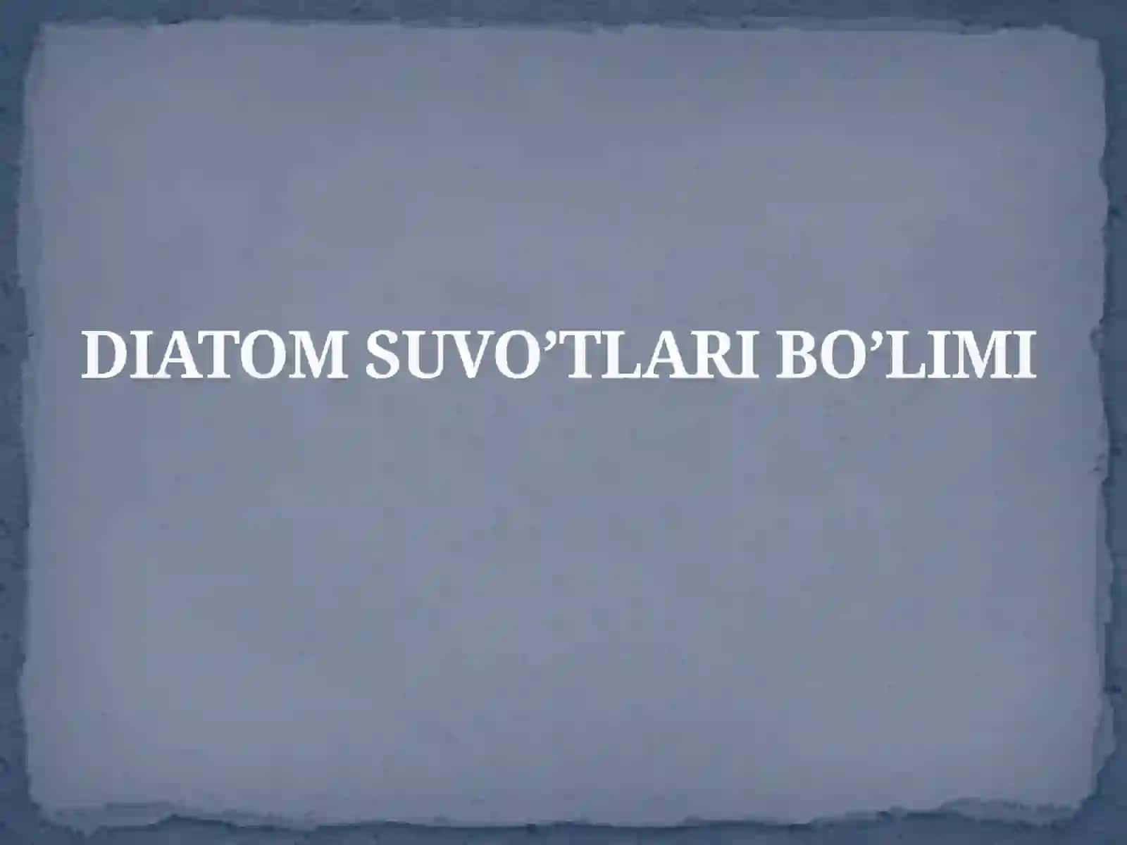 Diatomsuvo’tlar 2