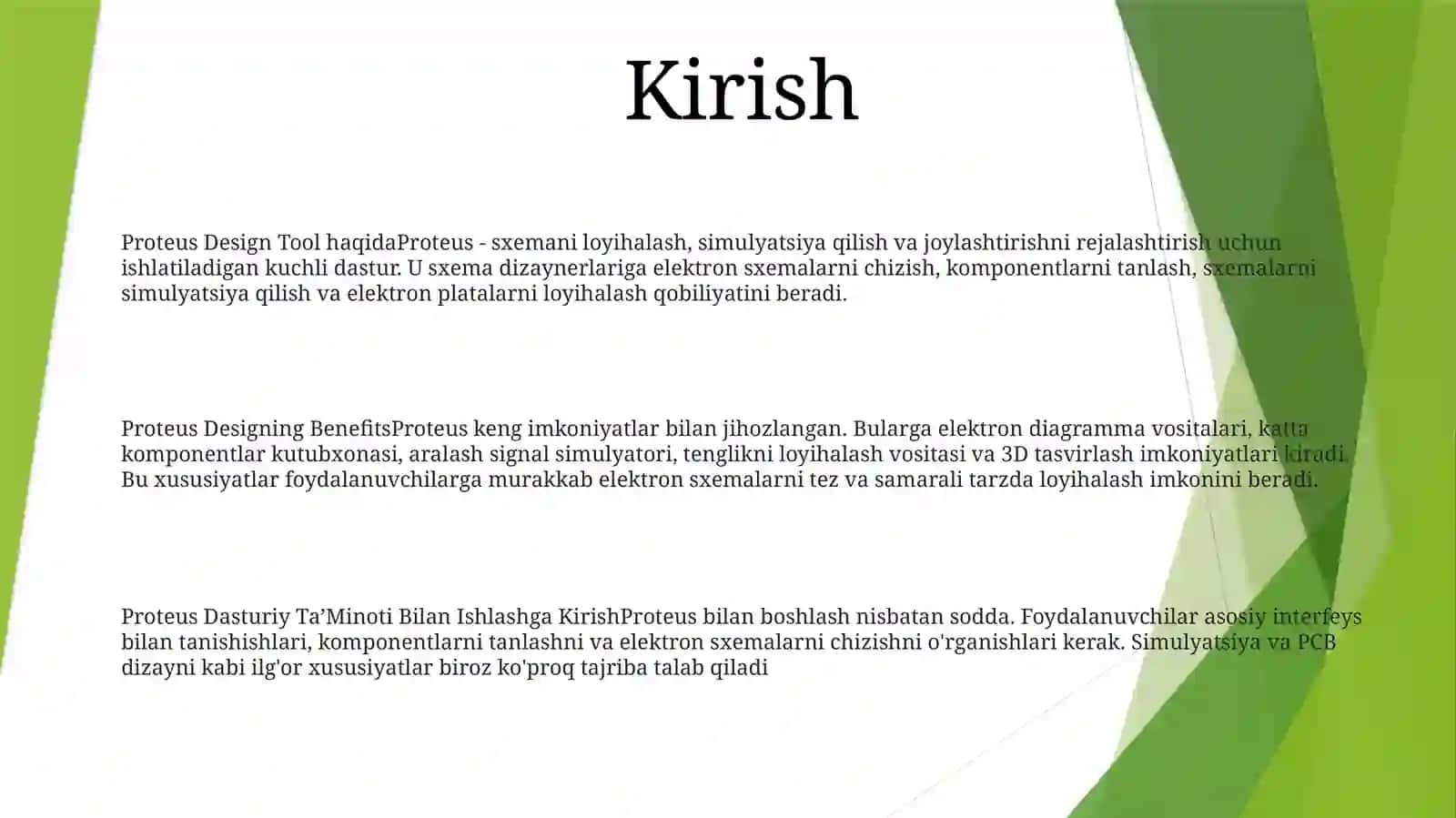 Proteus Dasturiy TaʼMinoti Bilan Ishlash 2