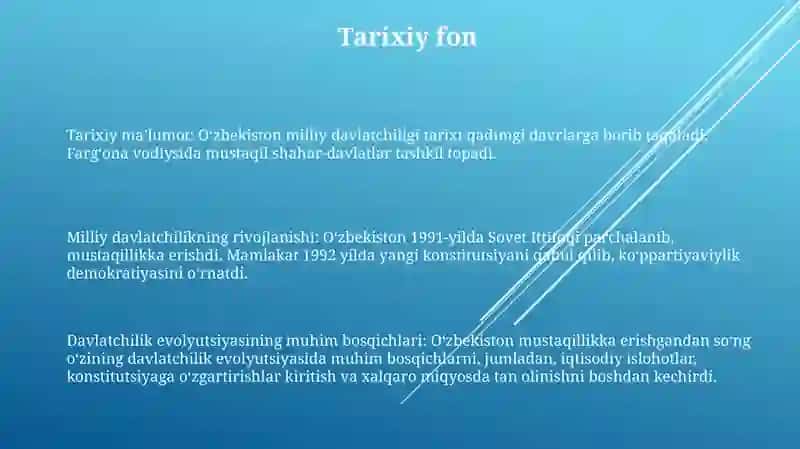 O'Zbekiston Respublikasining Milliy Davlatchiligining Rivojlanishi 2