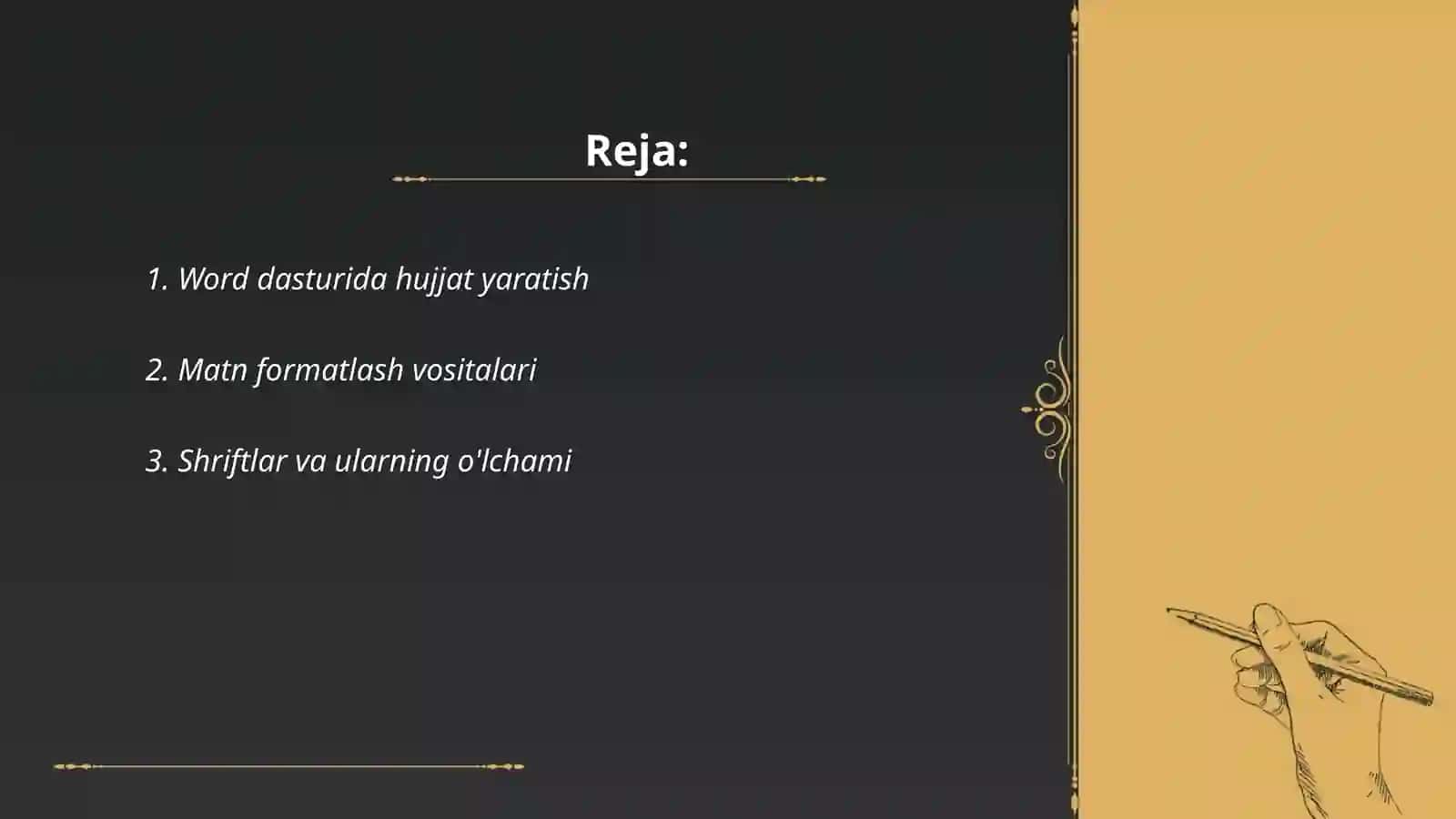 Word dasturi bilan ishlash 2
