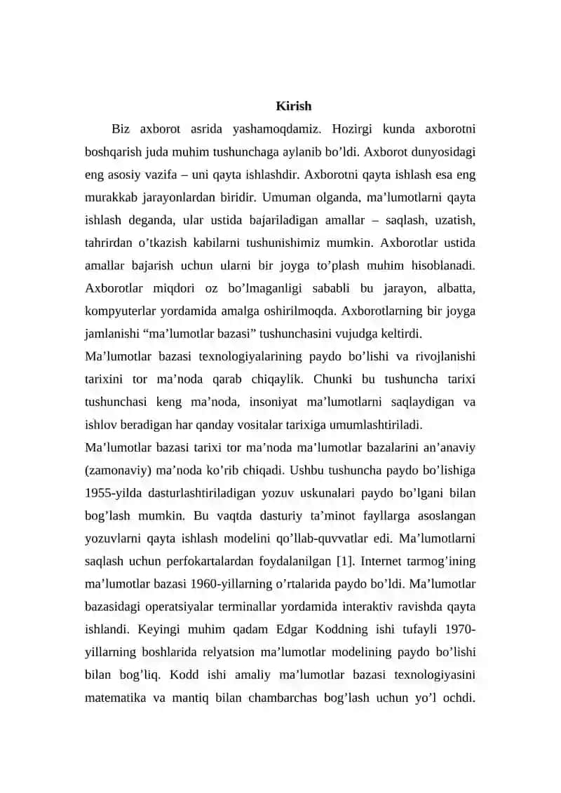 Bank ma'lumotlar bazasini loyihalash 2