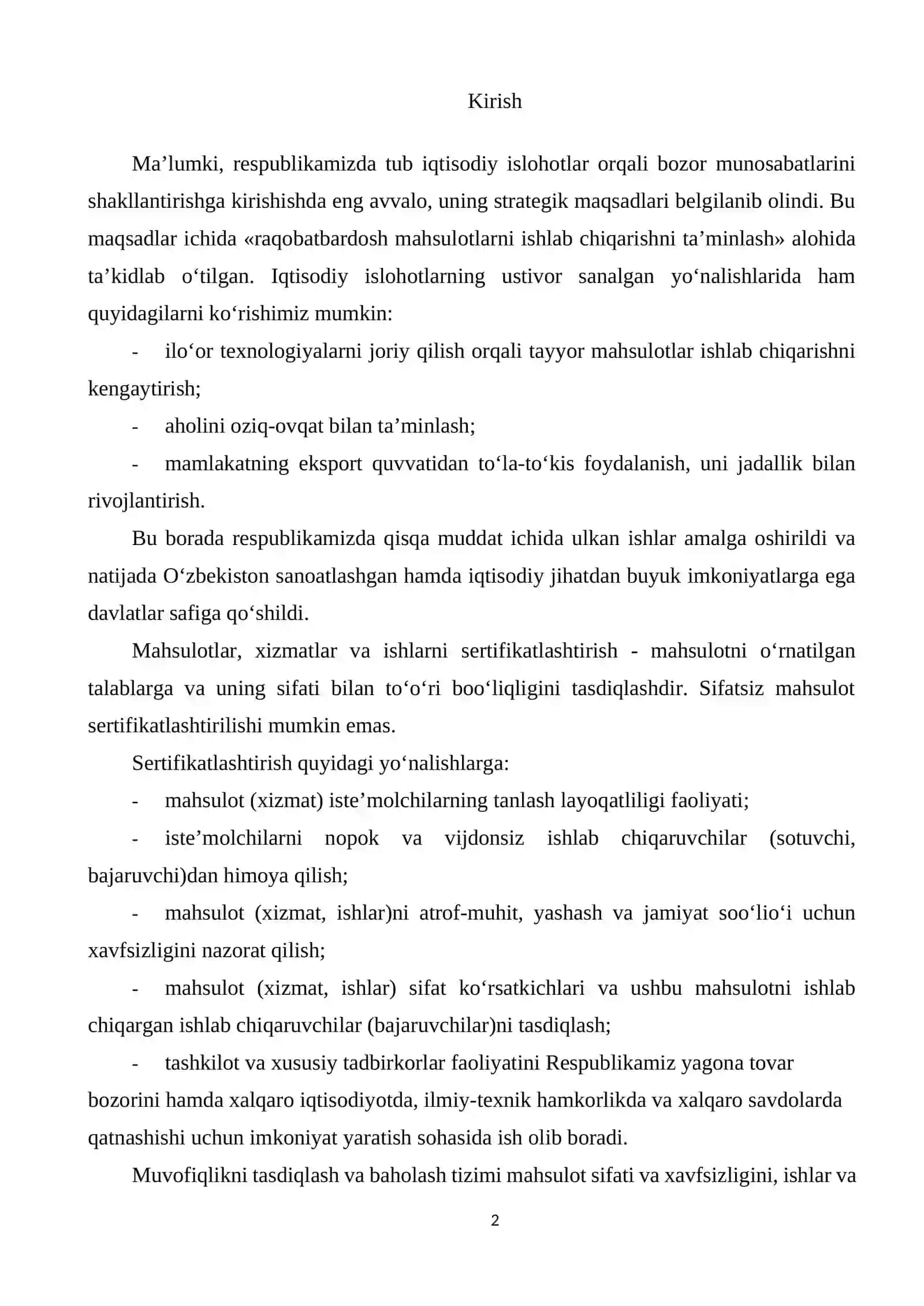 O'lchashlarni bajarish metodikalari, ishlab chiqish va tasdiqlash qoidalari 2