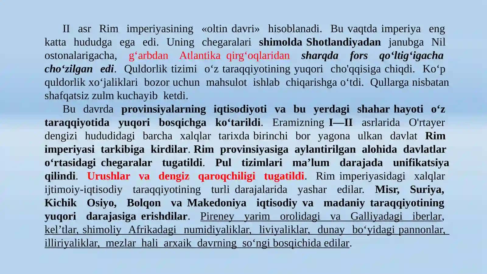 MILODIY I-II ASRLARDA RIM IMPERIYASIDA IJTIMOIY- IQTISODIY MUNOSABATLAR. 2