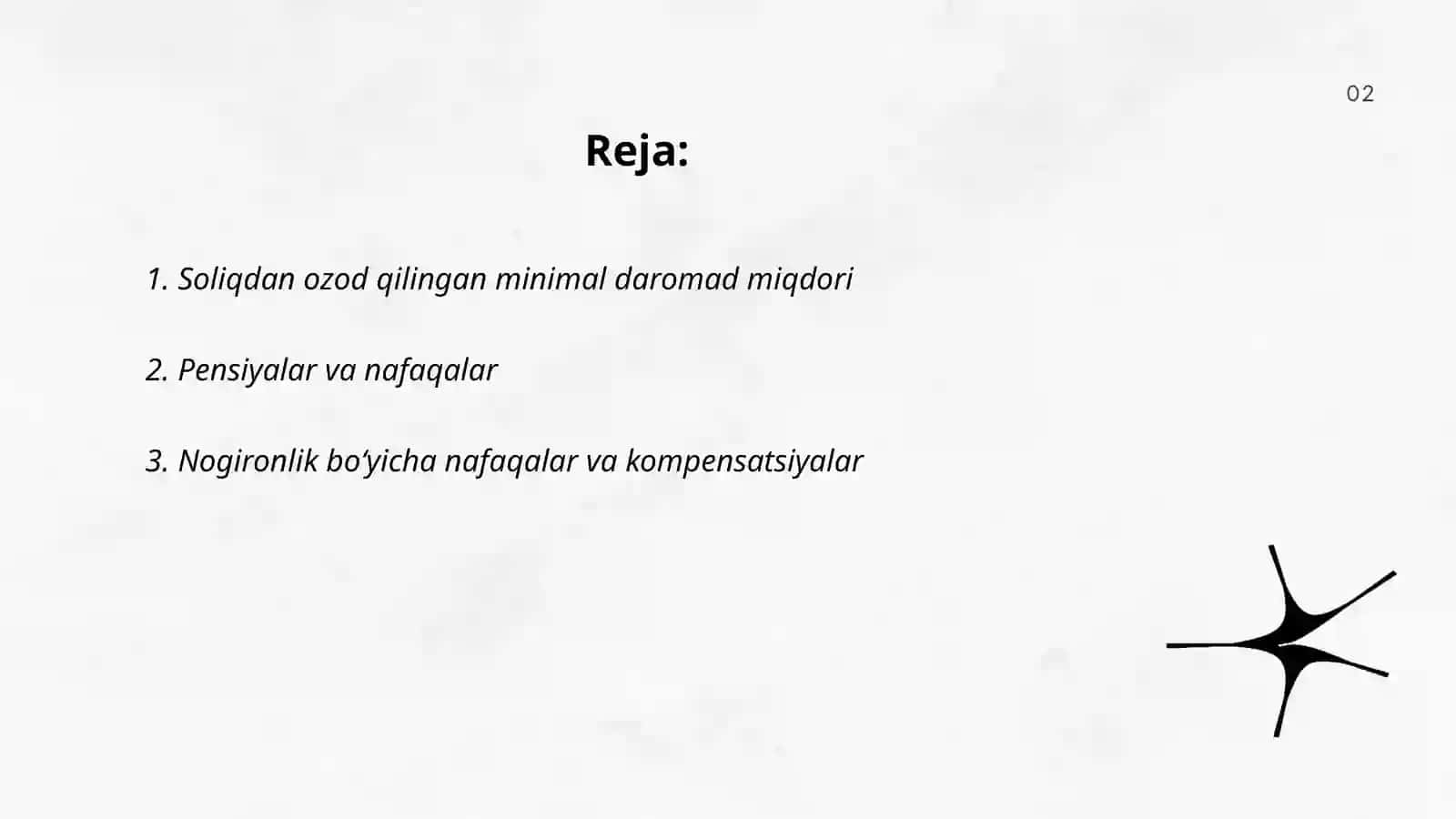 Jismoniy shaxslardan olinadigan daromad solig'i bo'yicha taqdim etiladigan imtiyozlar ro'yxati 2