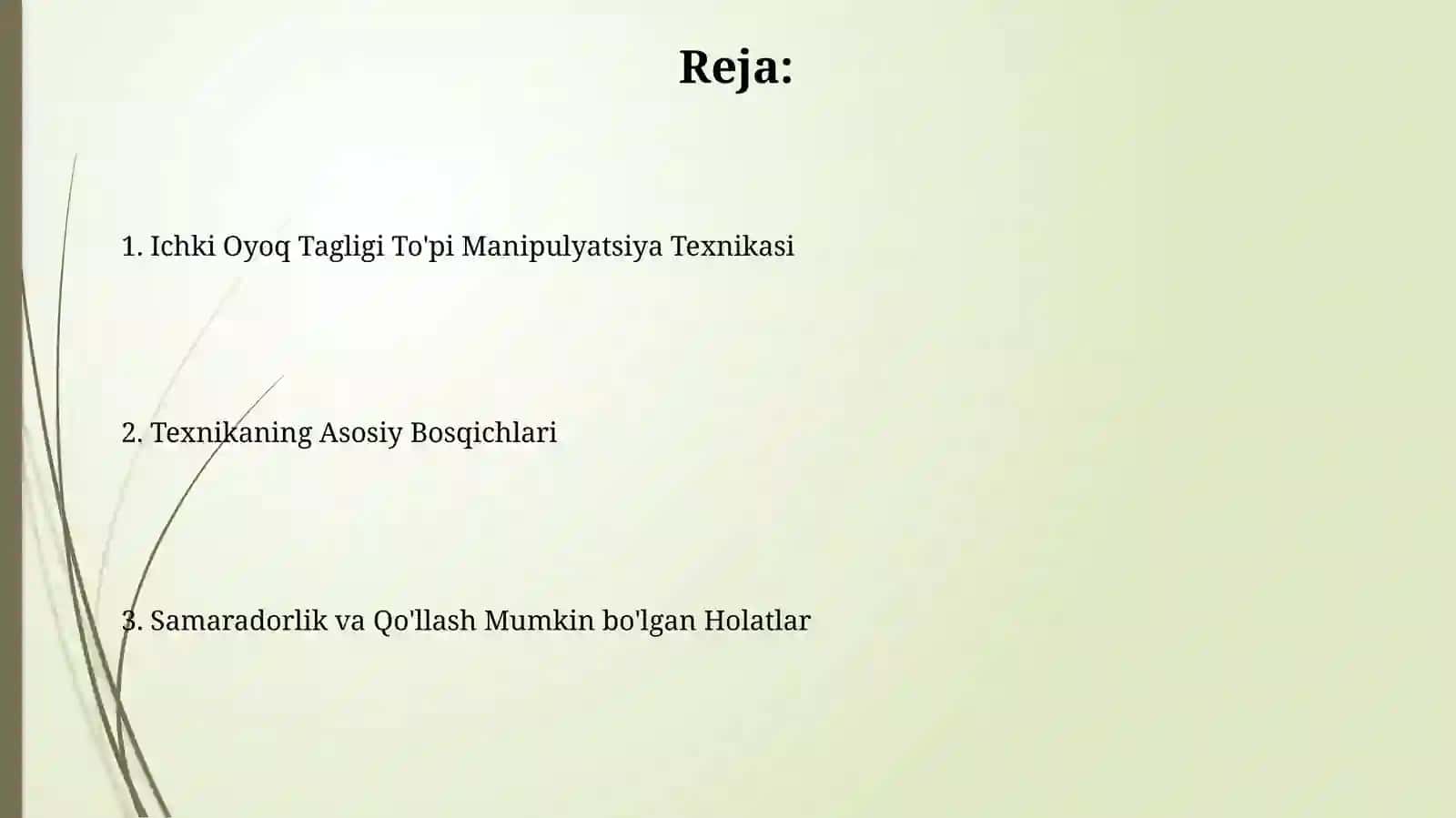 Ichki Oyoq Tagligi To'pi Manipulyatsiya Texnikasi 2