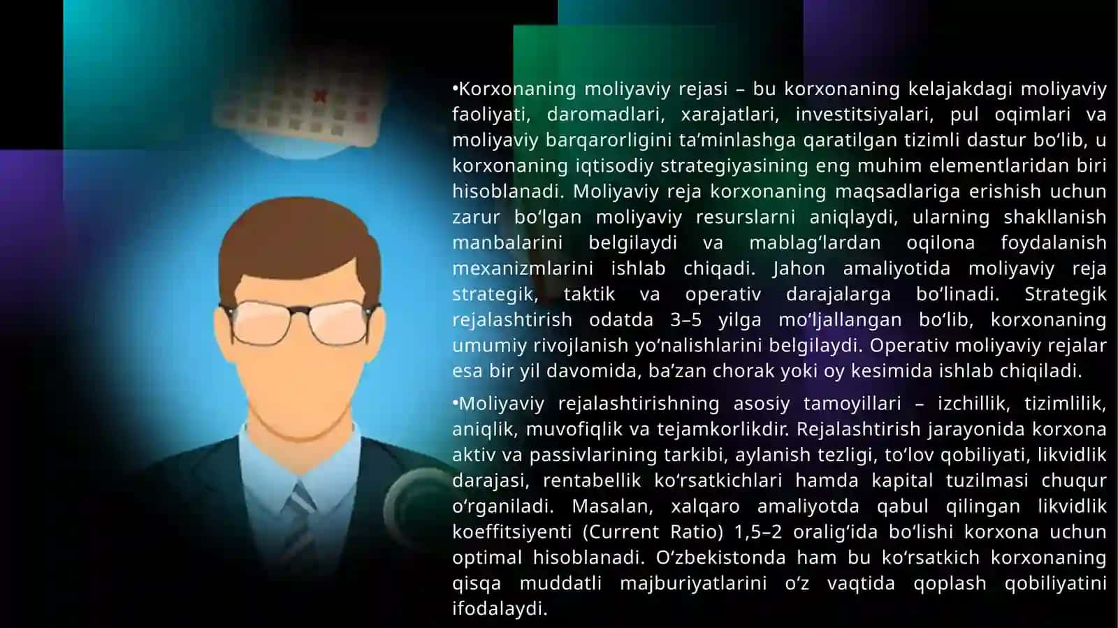 Korxonaning moliyaviy rejasi 2