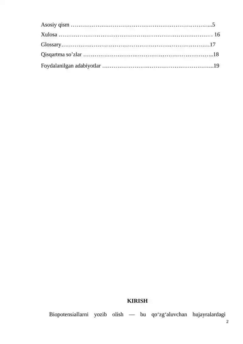 Biopotensiallarni qayd qilishning fizik asoslari. Elektrokardiografiyaning fizik asoslarini o’rganish 2
