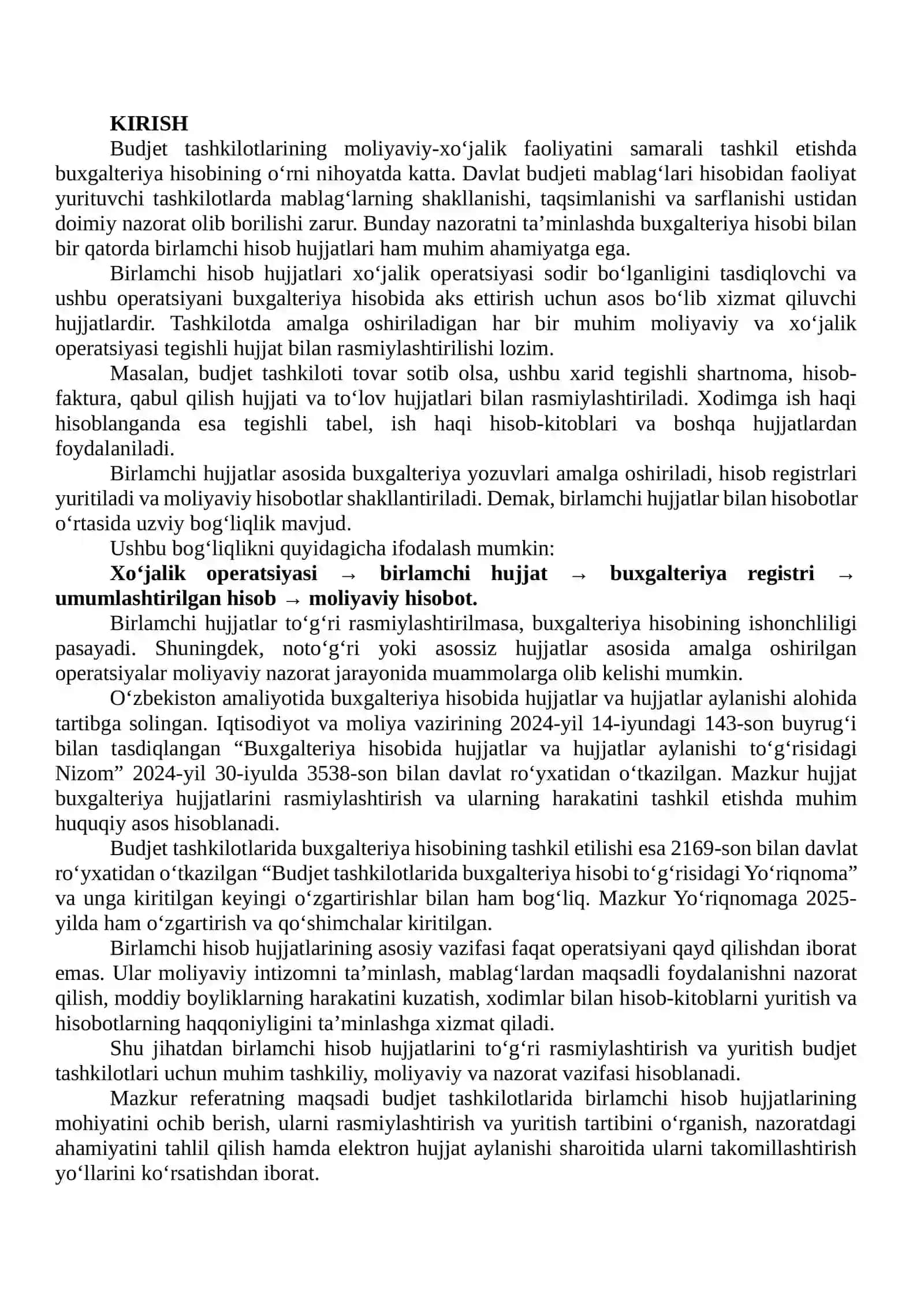 Birlamchi hisob hujjatlari yuritish va rasmiylashtirish 2