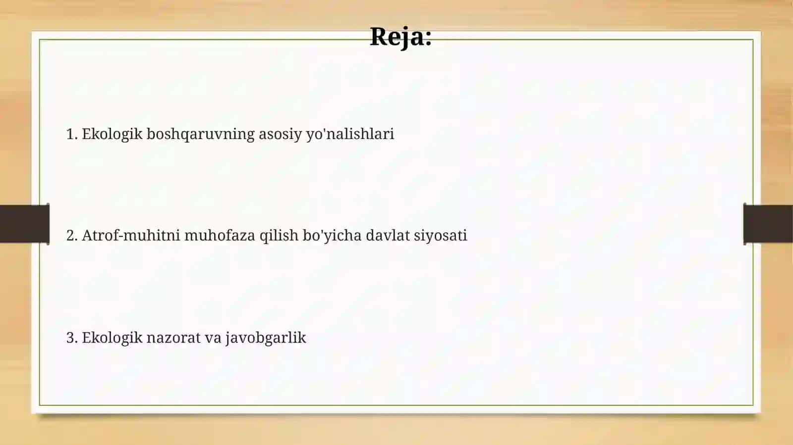 Ekologiya sohasida davlat boshqaruvi 2