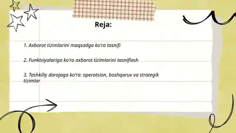 Axborot tizimini tasnifi 2