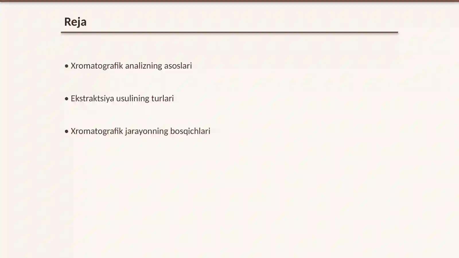 Xromatografik analiz Ekstraktsiya usuli 2