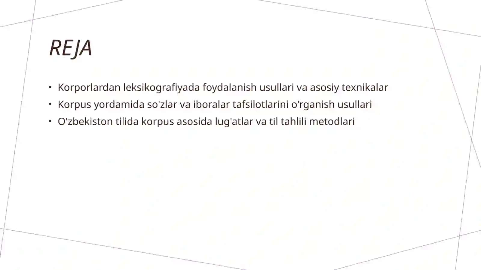 Leksikografiyada korpusdan foydalanish usullarini oʼrganish 2