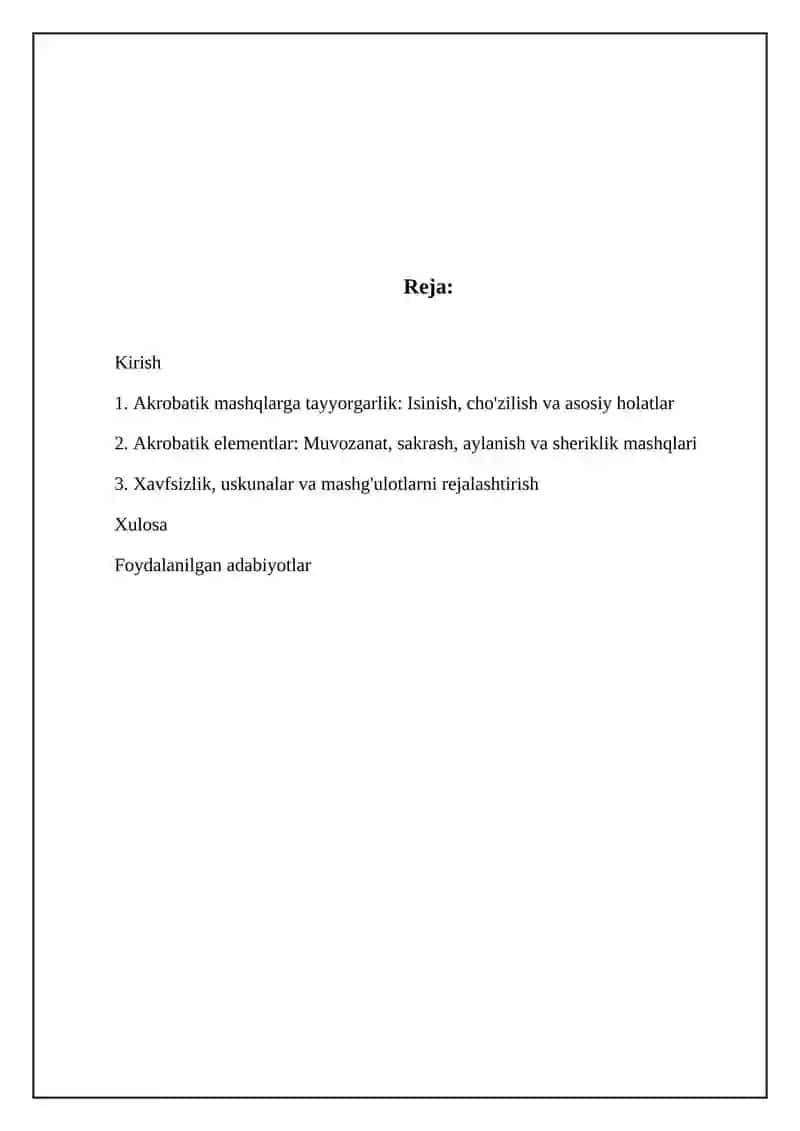 Akrobatik Mashqlar Texnikasi 2