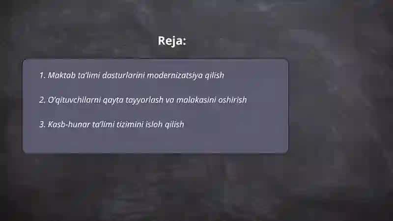 Maktab taʼlimi dasturlarini modernizatsiya qilish 2