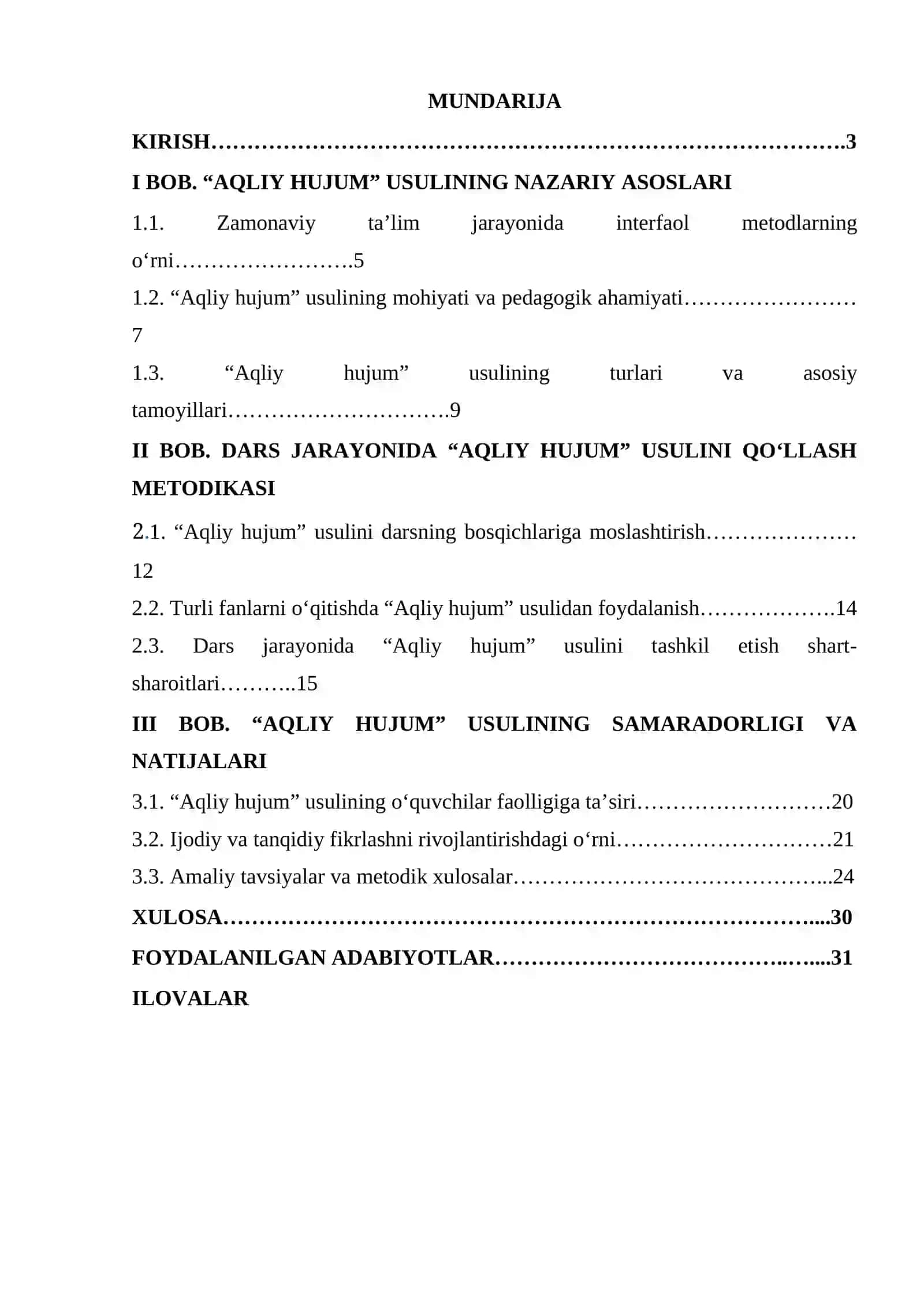 DARS JARAYONIDA “AQLIY HUJUM” USULIDAN FOYDALANISH 2