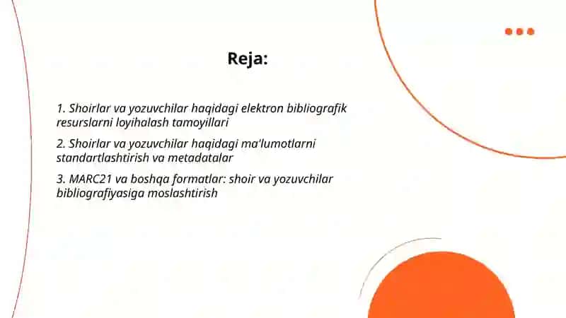 SHOIRLAR VA YOZUVCHILAR HAQIDA ELEKTRON BIBLIOGRAFIK RESURSLAR YARATISH 2