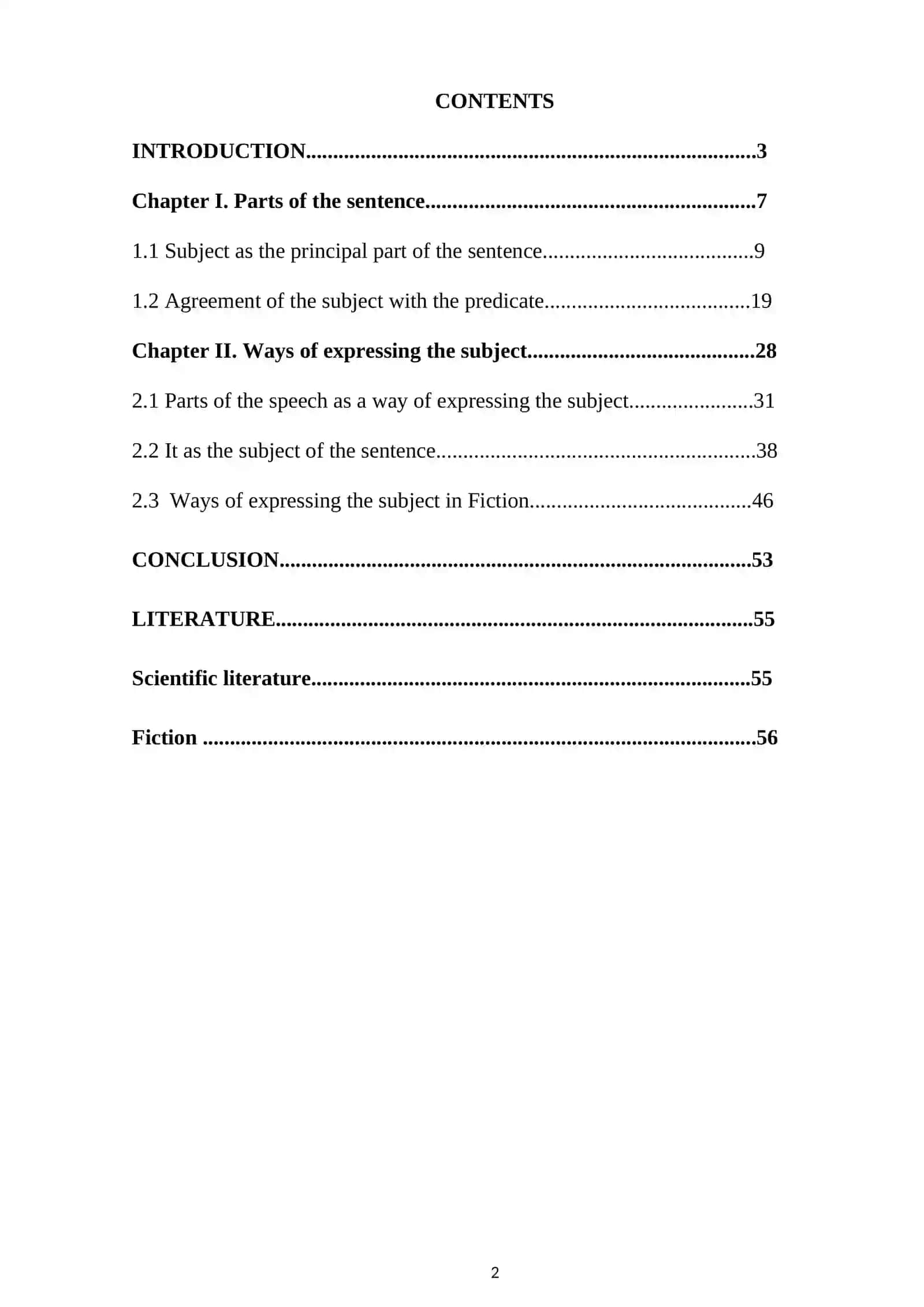 The expression of subject in Modern English 2