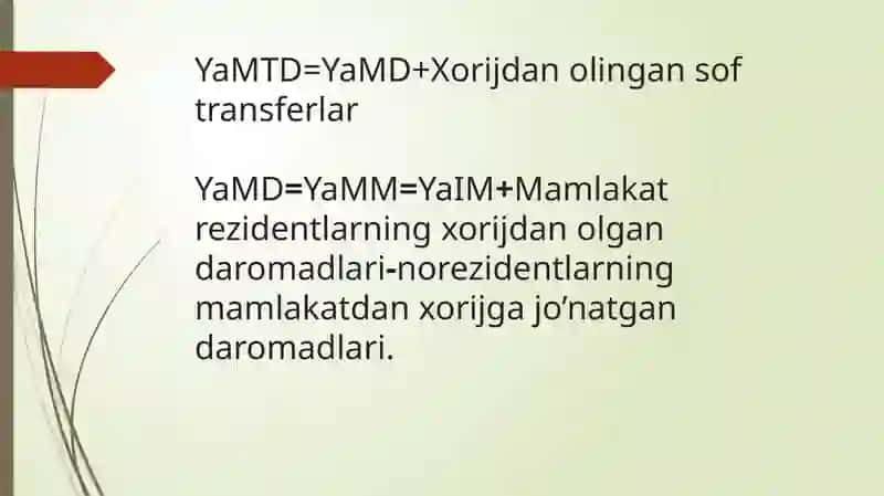 Milliy hisobchilik tizimidagi boshqa ko'rsatkichlar 2