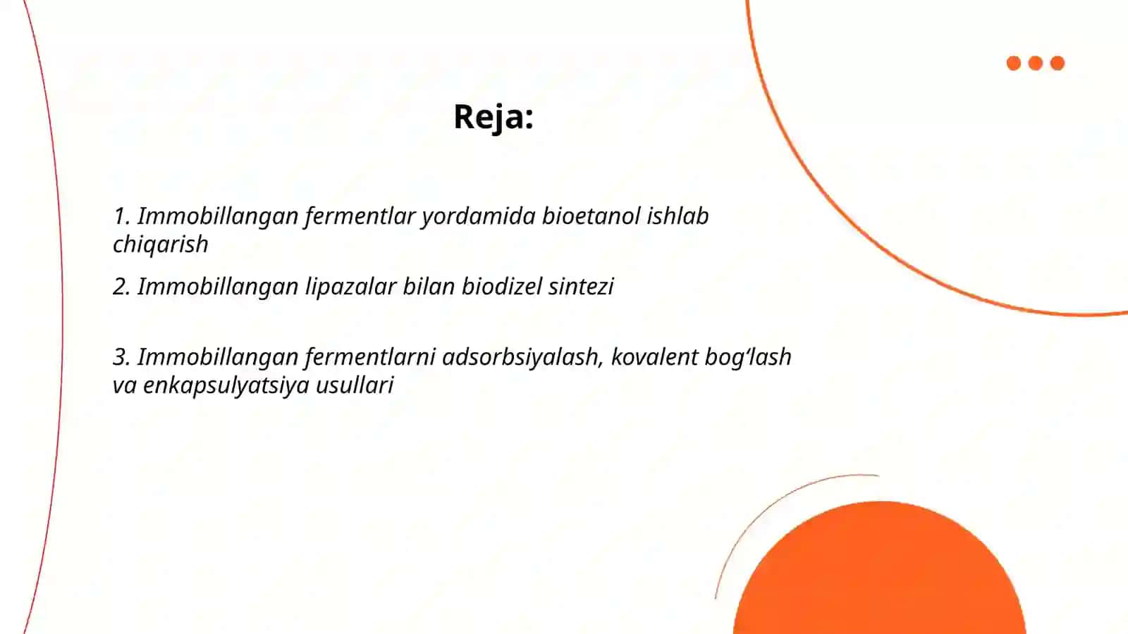 Immobillangan fermentlar ishtirokida bioyoqilg‘i olish 2