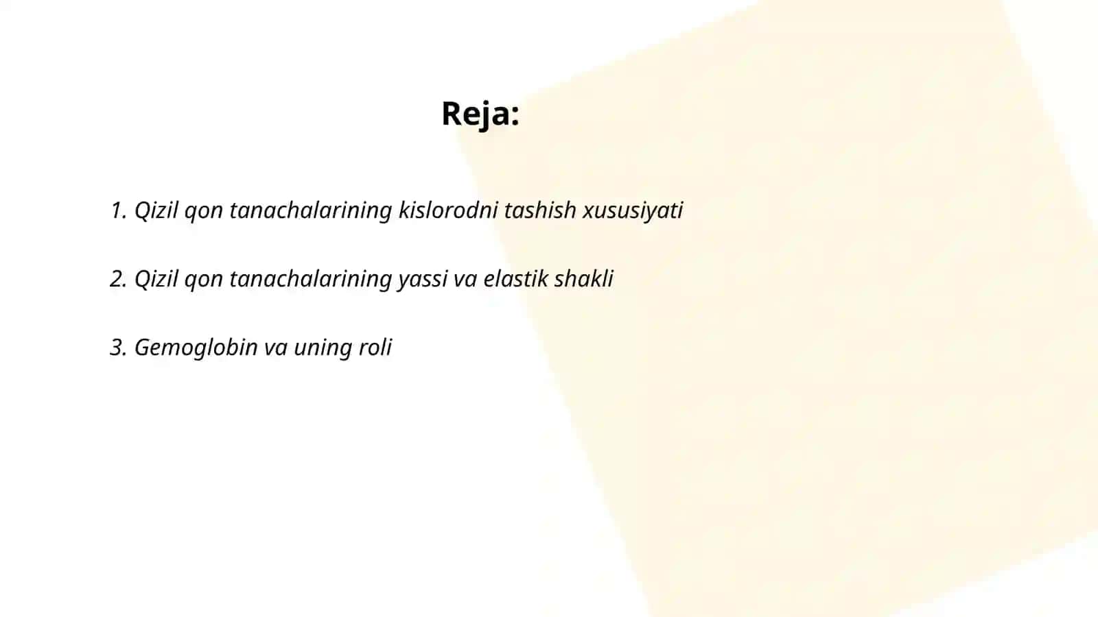 Qizil qon tanachalarining adaptiv xususiyatlari 2